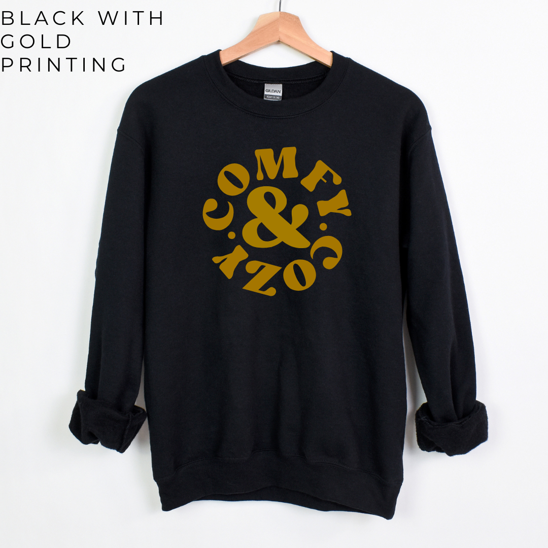 Comfy & Cozy Graphic Crewneck Sweatshirt