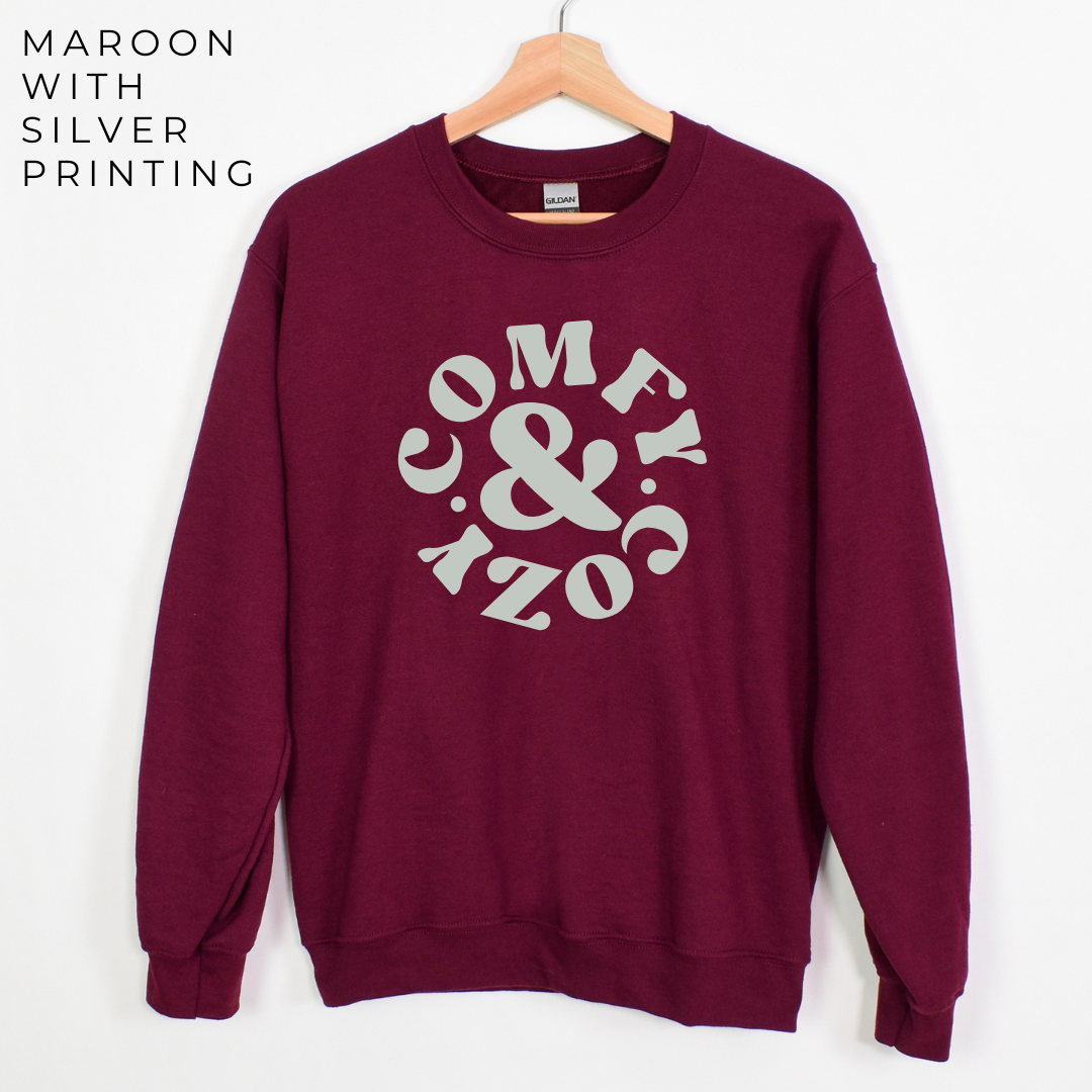 Comfy & Cozy Graphic Crewneck Sweatshirt