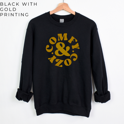 Comfy & Cozy Graphic Crewneck Sweatshirt