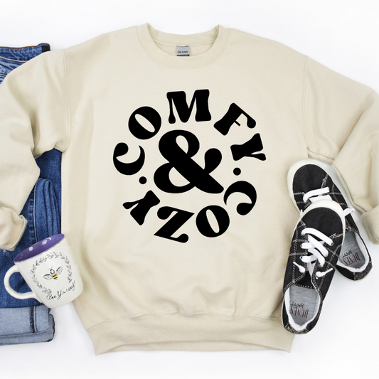 Comfy & Cozy Graphic Crewneck Sweatshirt
